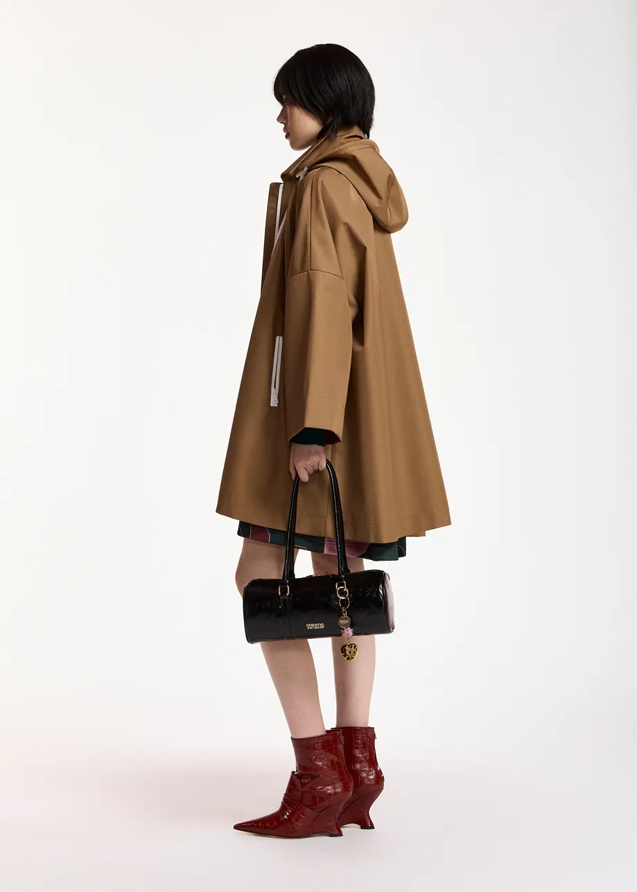 Imperméable oversize à capuche camel – Image 4